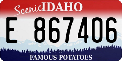 ID license plate E867406