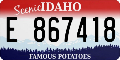 ID license plate E867418