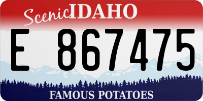 ID license plate E867475