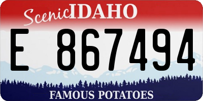 ID license plate E867494