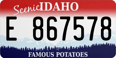 ID license plate E867578