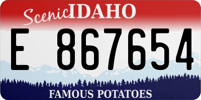 ID license plate E867654