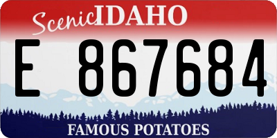 ID license plate E867684