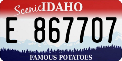 ID license plate E867707