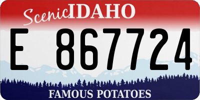 ID license plate E867724