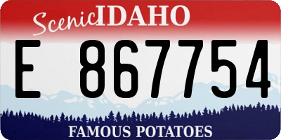 ID license plate E867754