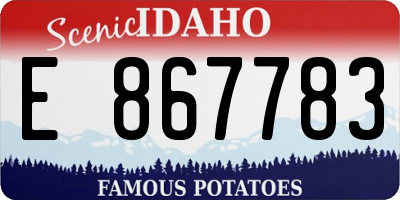ID license plate E867783