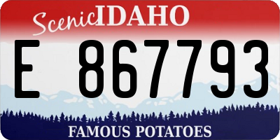 ID license plate E867793