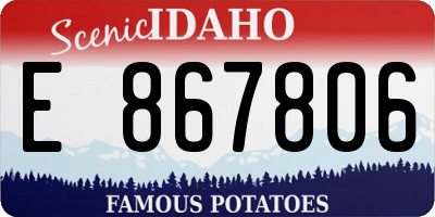 ID license plate E867806