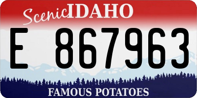 ID license plate E867963