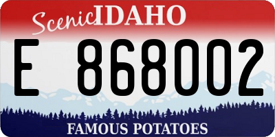 ID license plate E868002