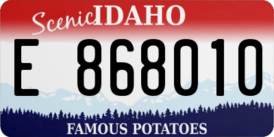 ID license plate E868010