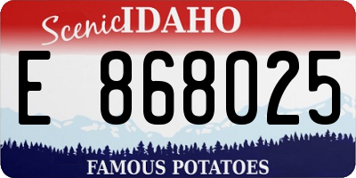 ID license plate E868025