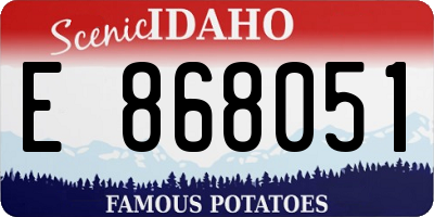 ID license plate E868051