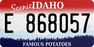 ID license plate E868057