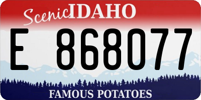 ID license plate E868077