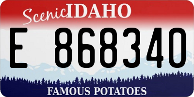 ID license plate E868340