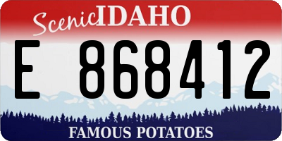 ID license plate E868412