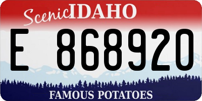 ID license plate E868920