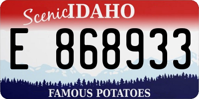 ID license plate E868933