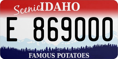 ID license plate E869000