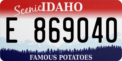 ID license plate E869040