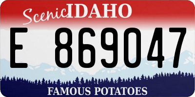 ID license plate E869047