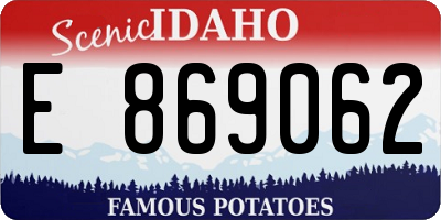 ID license plate E869062