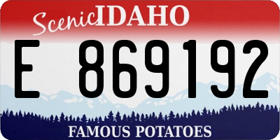 ID license plate E869192