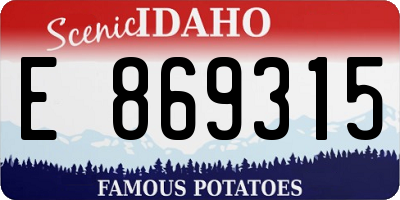 ID license plate E869315