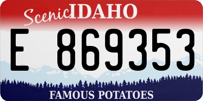 ID license plate E869353