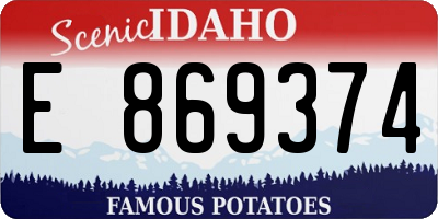 ID license plate E869374
