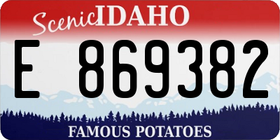 ID license plate E869382