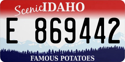 ID license plate E869442