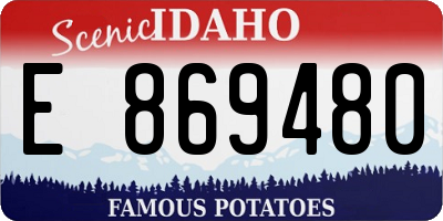 ID license plate E869480