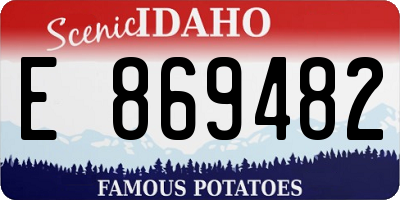 ID license plate E869482