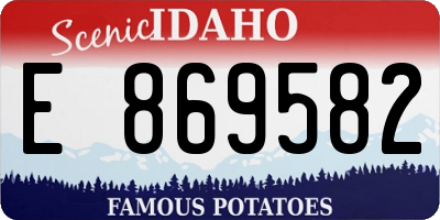 ID license plate E869582