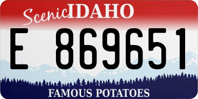 ID license plate E869651
