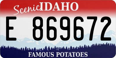 ID license plate E869672