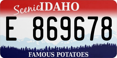 ID license plate E869678