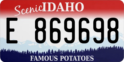 ID license plate E869698