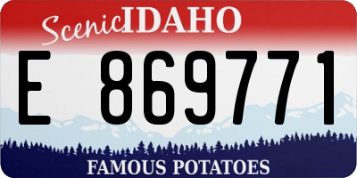 ID license plate E869771
