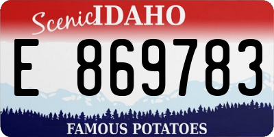 ID license plate E869783