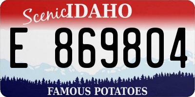 ID license plate E869804