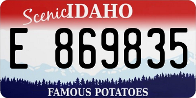 ID license plate E869835
