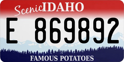 ID license plate E869892