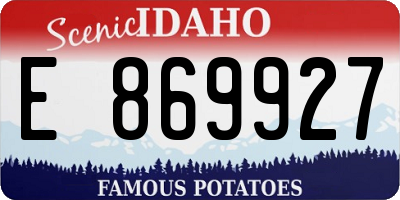 ID license plate E869927