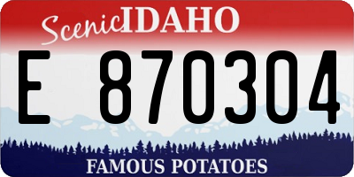 ID license plate E870304