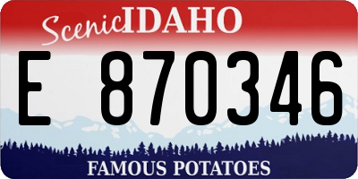 ID license plate E870346