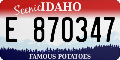 ID license plate E870347